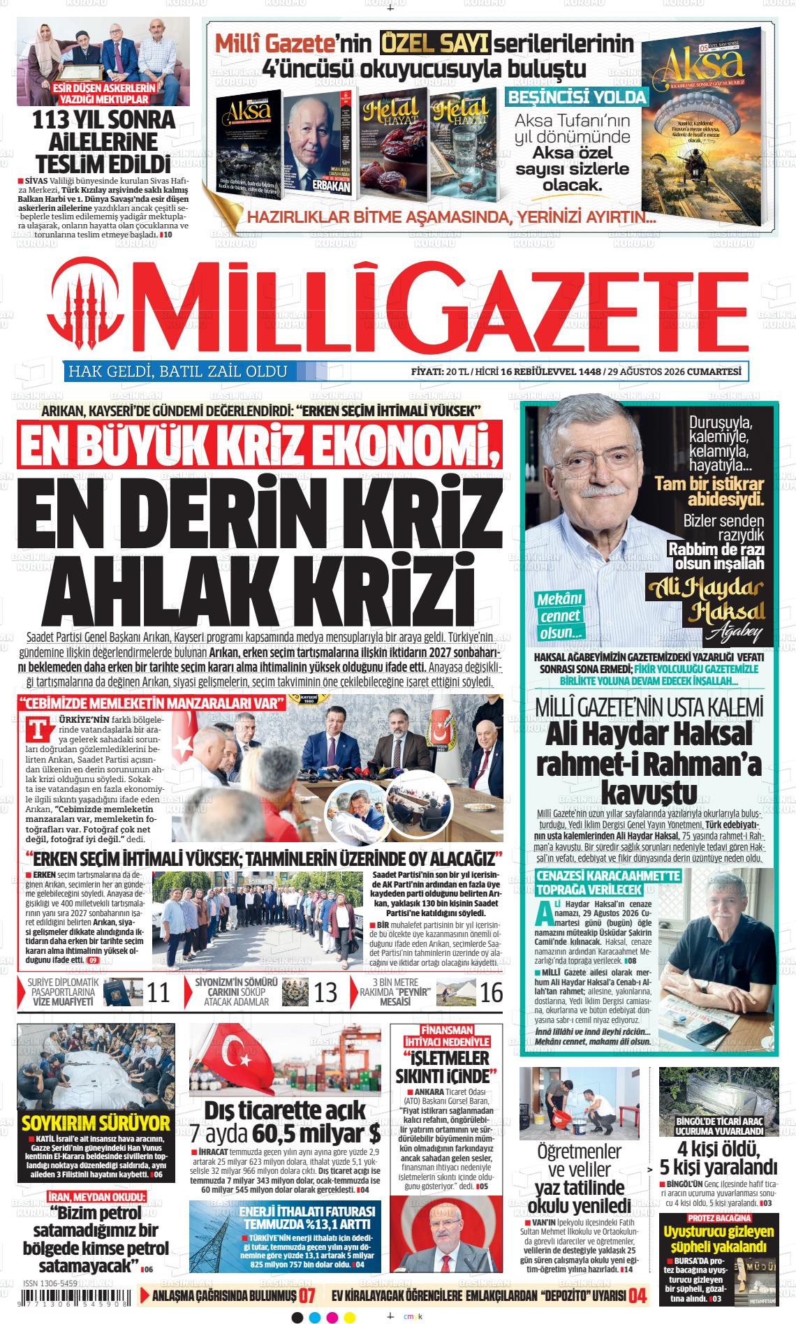 MİLLİ GAZETE - 29.08.2026
