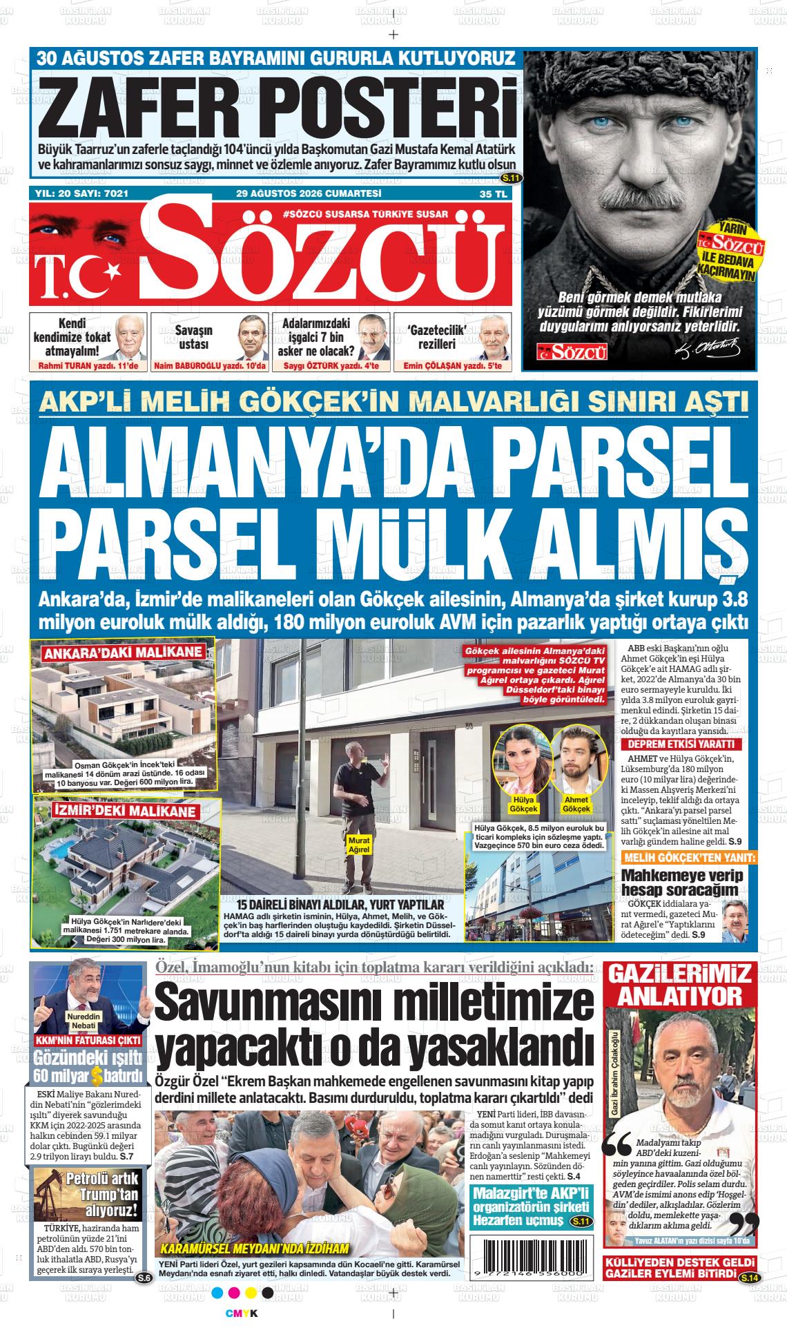 SÖZCÜ - 29.08.2026